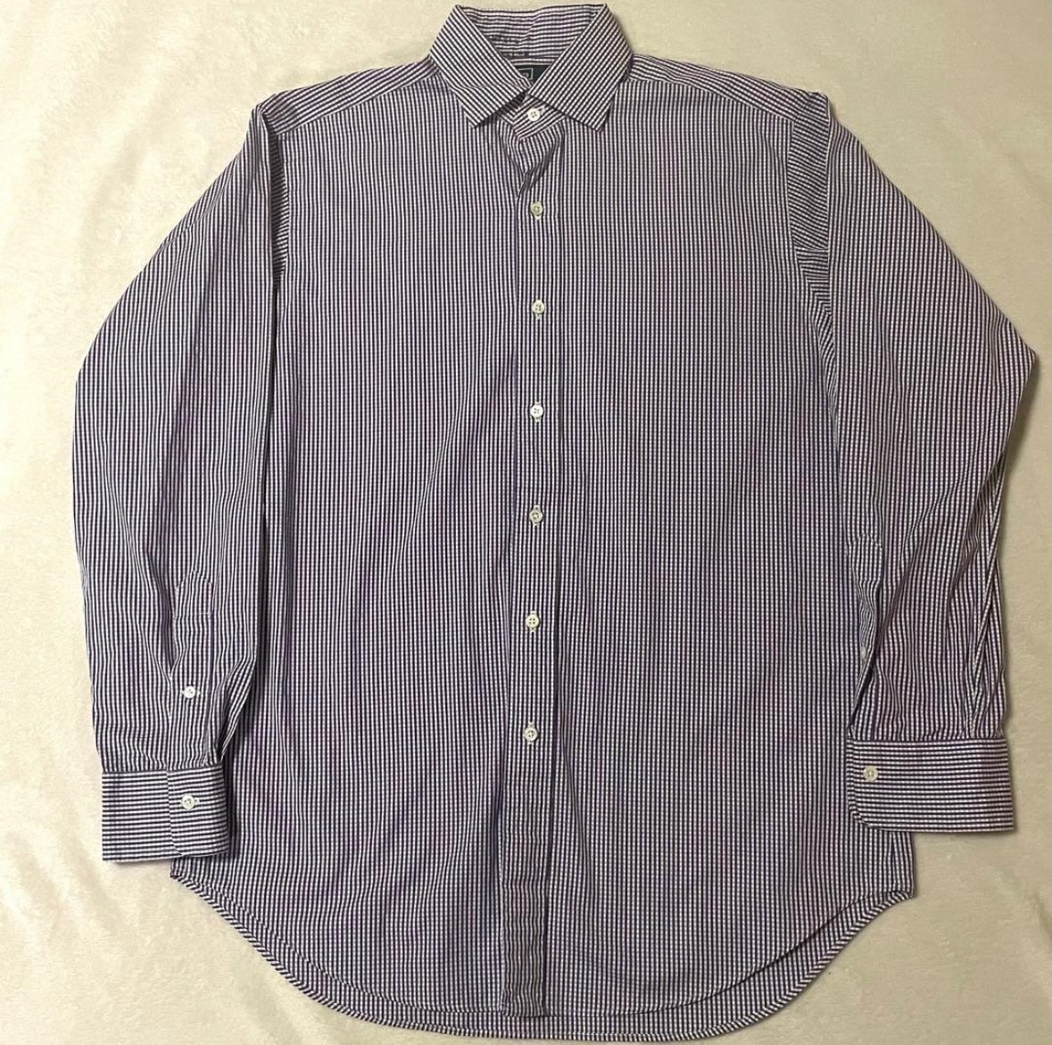 POLO RALPH LAUREN ポロラルフローレン ギンガムチェック シャツ 紫 白 Classic Fit 15 1/2