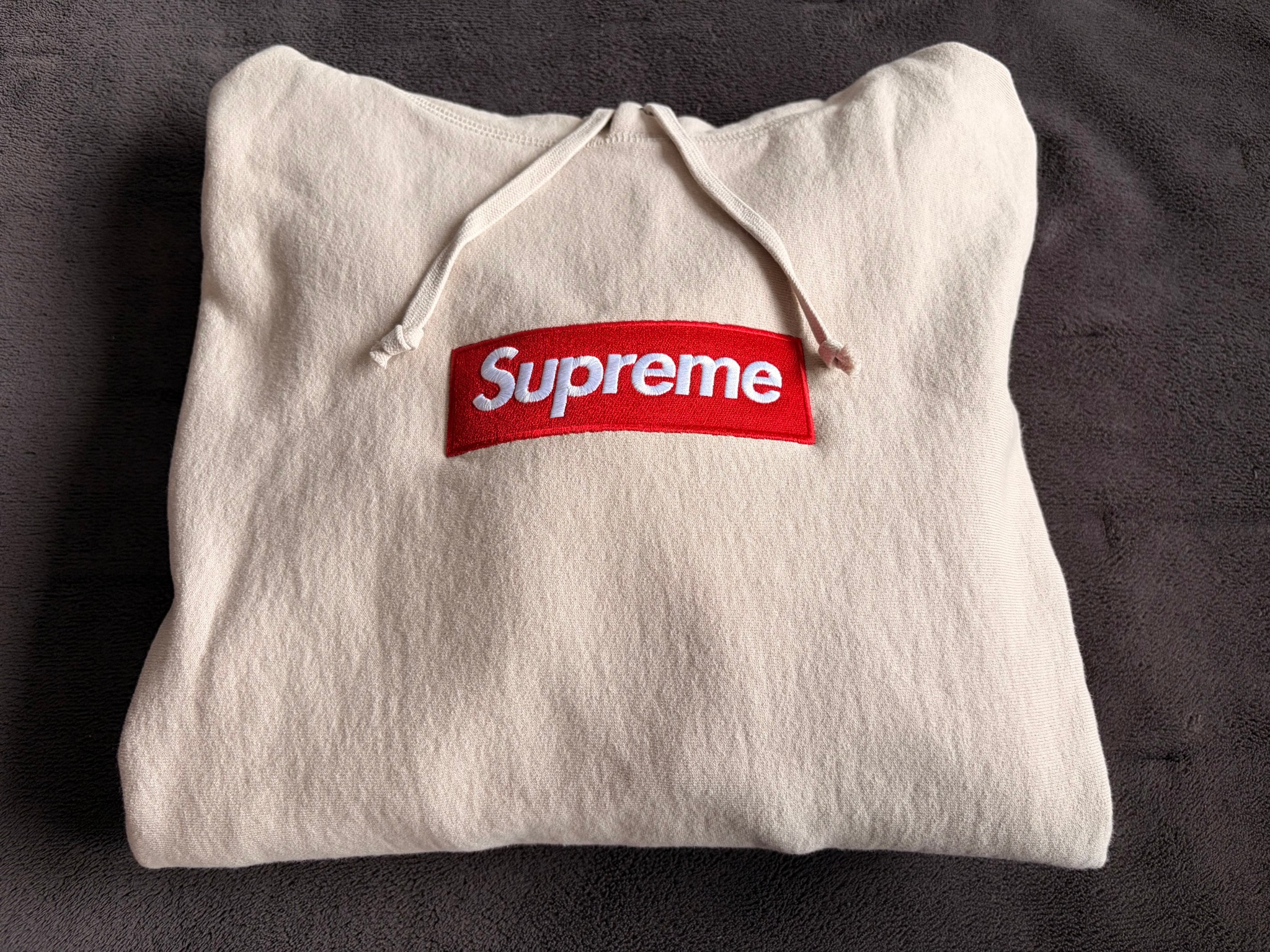 Supreme Box Logo Hooded Sweatshirt "Stone" (24FW)