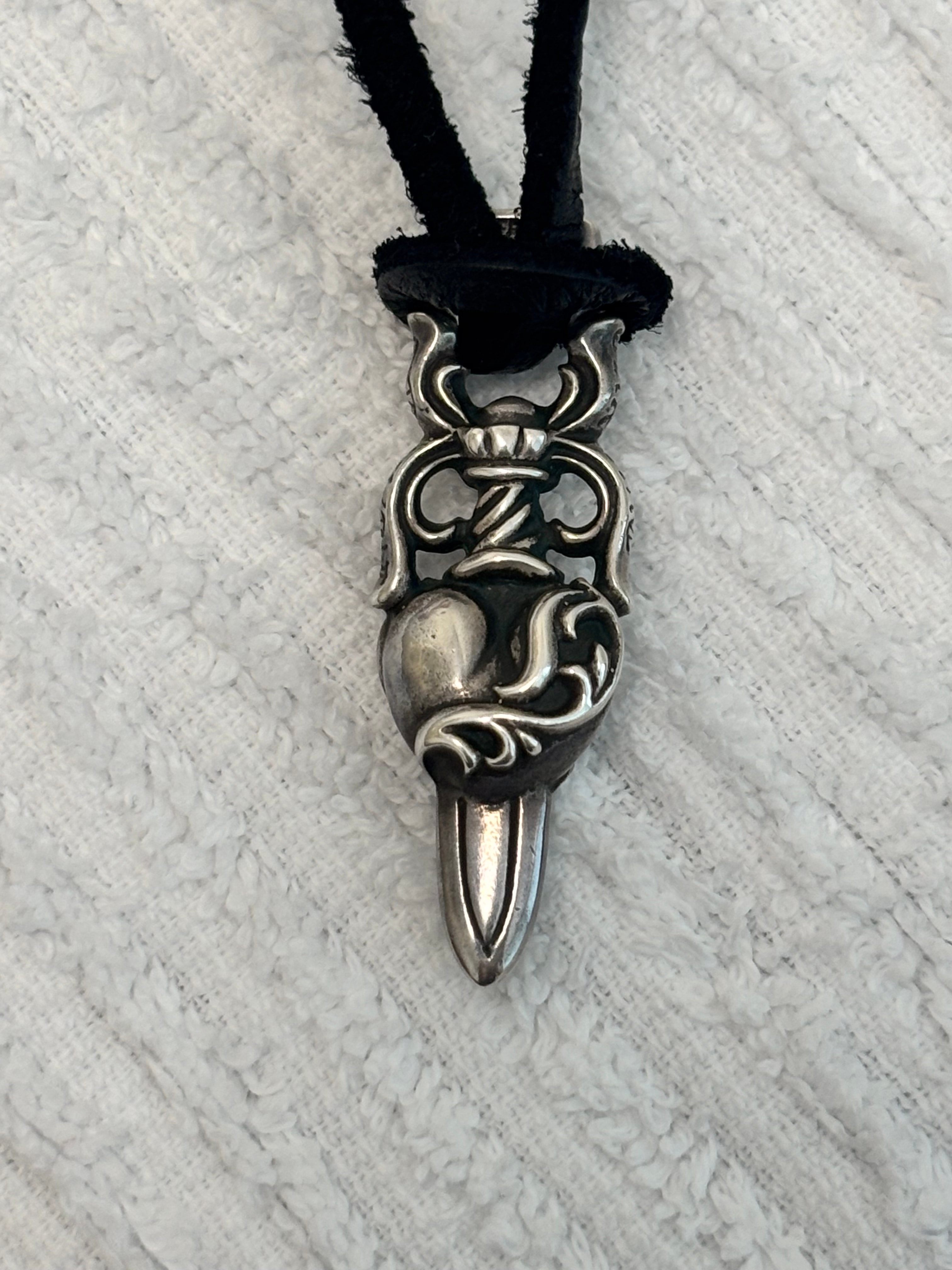 Chrome Hearts Dagger Heart Pendant "Silver"