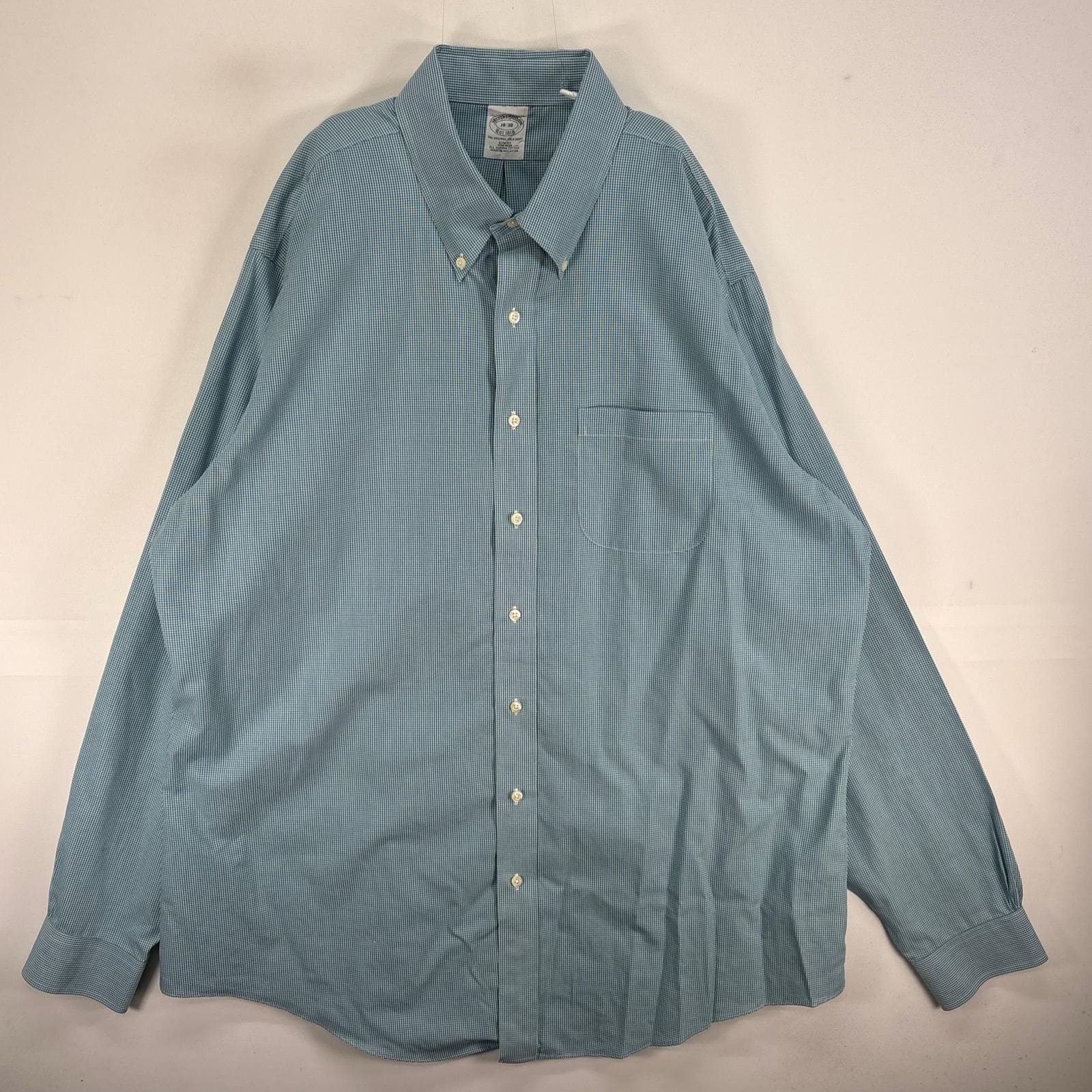 古着 ブルックスブラザーズ Brooks Brothers 長袖シャツ 胸ポケ ボタンダウン L  ブルー系 チェック メンズ