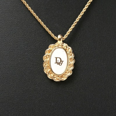 Christian Dior クリスチャンディオール ヴィンテージ ネックレス Dior ロゴ ブランド古着【中古】20250502/RA4370