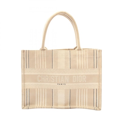 ディオール Dior BOOK TOTE ブックトート ミディアム トートバッグ バッグ キャンバス レディース ベージュ系 / アイボリー系 / ブラック系 【中古】