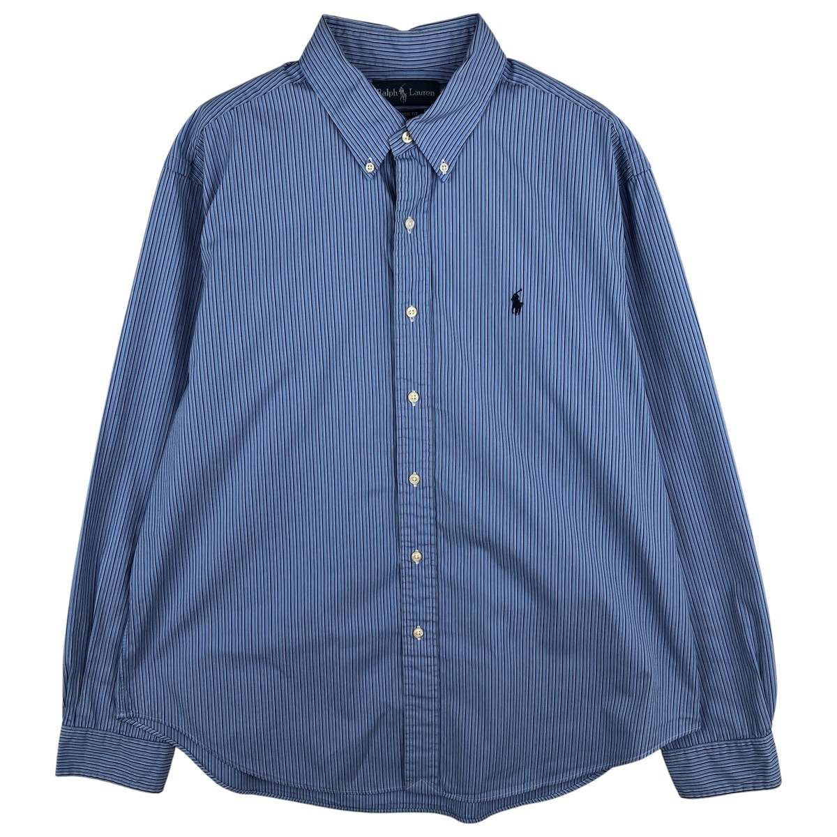 古着 ラルフローレン Ralph Lauren CLASSIC FIT 長袖 ボタンダウンストライプシャツ メンズXL相当/eaa459371