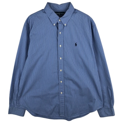 古着 ラルフローレン Ralph Lauren CLASSIC FIT 長袖 ボタンダウンストライプシャツ メンズXL相当/eaa459371