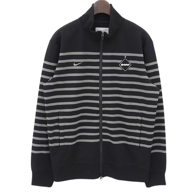 ナイキ ×F.C.Real Bristol 美品 ボーダー トラックジャケット メンズ ブラック M M