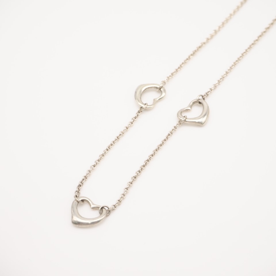 美品 TIFFANY&Co. ティファニー オープンハート 3モチーフ ネックレス SV925 - ブレスレット シルバー シルバー レディース