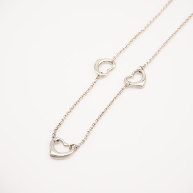 美品 TIFFANY&Co. ティファニー オープンハート 3モチーフ ネックレス SV925 - ブレスレット シルバー シルバー レディース