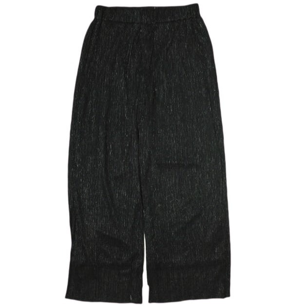 Ray BEAMS レイビームス 22SS ラメプリーツパンツ 61-23-0013-370 1 BLACK イージー ボトムス g20667