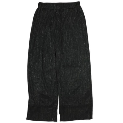 Ray BEAMS レイビームス 22SS ラメプリーツパンツ 61-23-0013-370 1 BLACK イージー ボトムス g20667