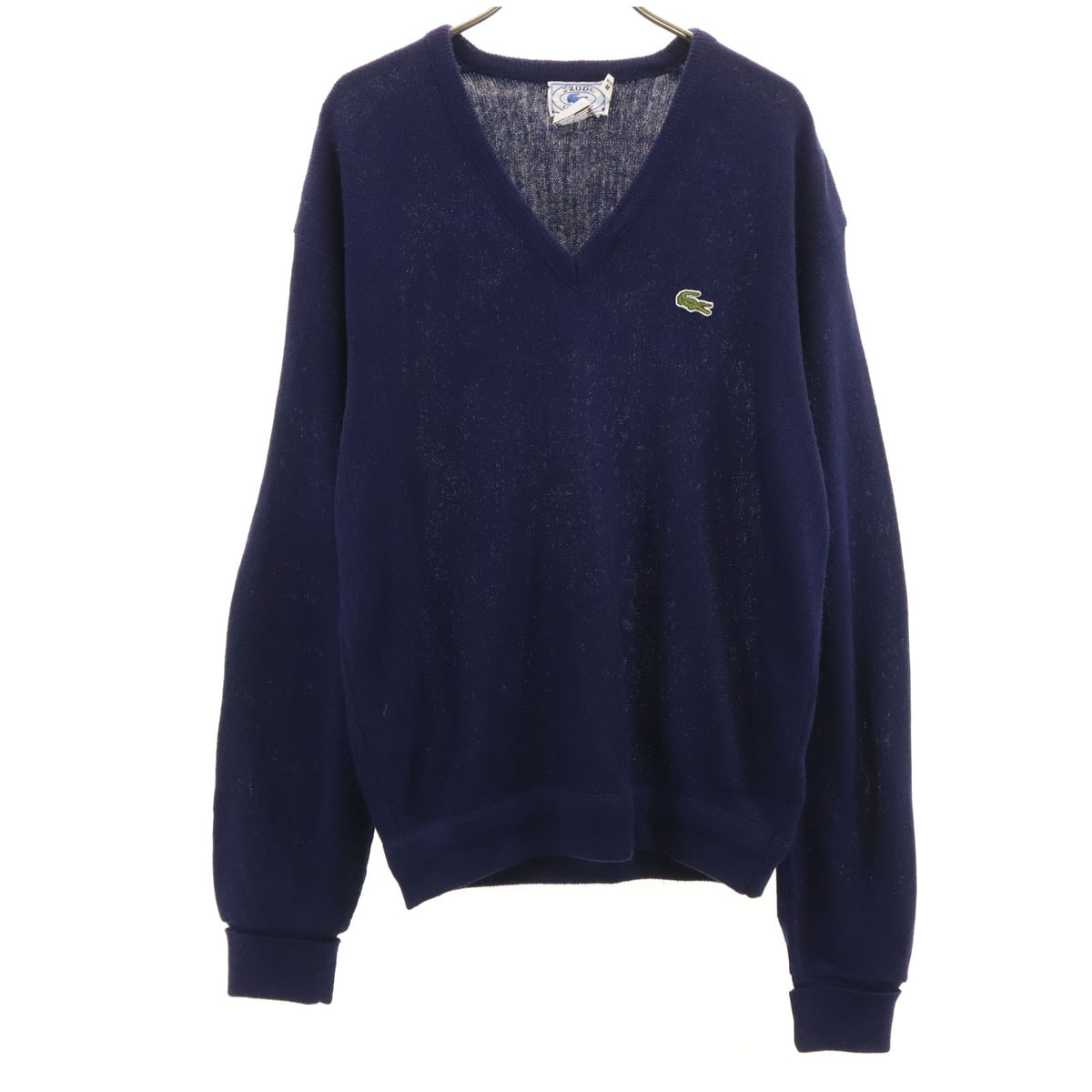 IZOD LACOSTE アイゾッドラコステ 70s ヴィンテージ 糸巻きタグ 長袖 Vネック ニット M ネイビー セーター
