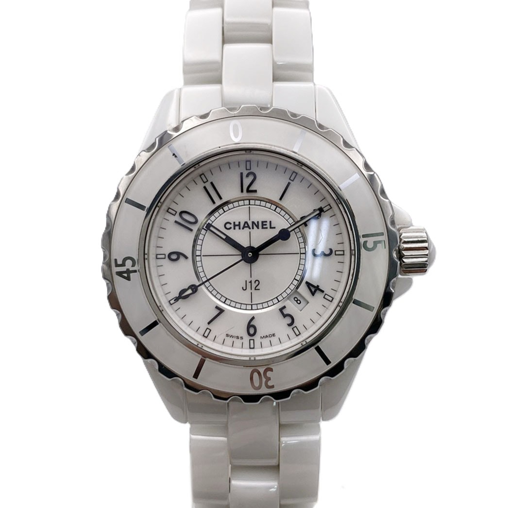 【値下げ】CHANEL シャネル J12 33mm 腕時計 H0968 セラミック ホワイト  レディース【中古】