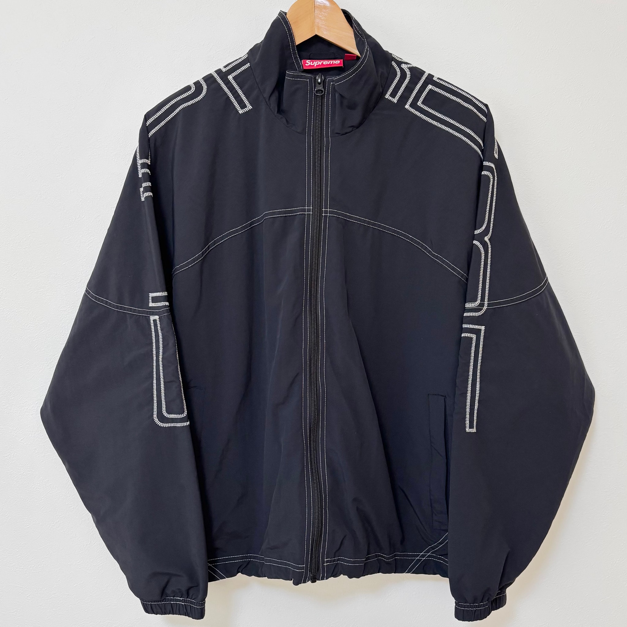 Supreme Spellout Embroidered Track Jacket "Black"