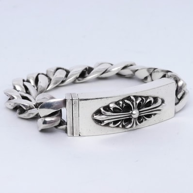 Chrome Hearts ID Floral Cross Bracelet "Silver"