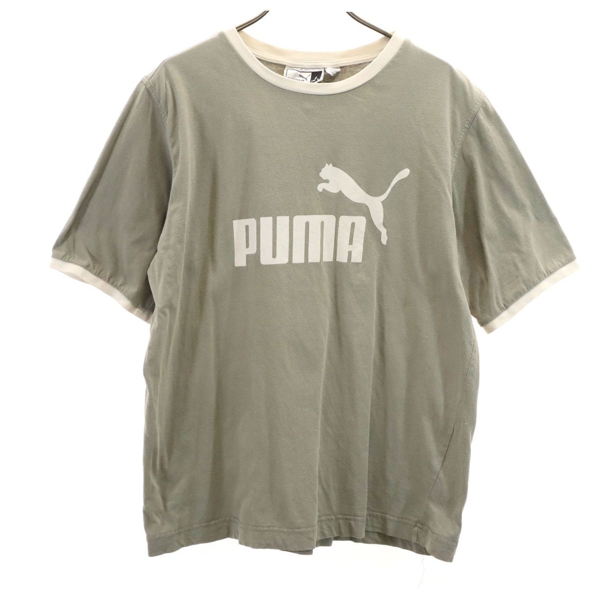 PUMA プーマ 90s オールド 半袖 リンガー Tシャツ L グレー