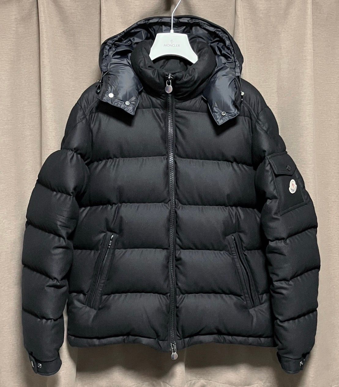 MONCLER Montgenevre Flannel Hooded Down Jacket "Black"
