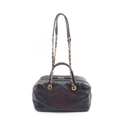 シャネル CHANEL ココマーク ショルダーバッグ バッグ ラムスキン(羊革) レディース ブラック系 / レッド系 【中古】