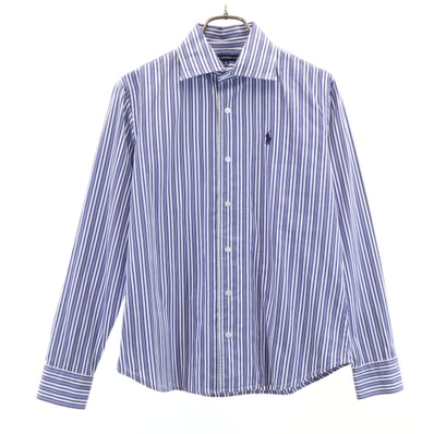 RALPH LAUREN GOLF ラルフローレンゴルフ ストライプ柄 長袖 シャツ 9 ブルー