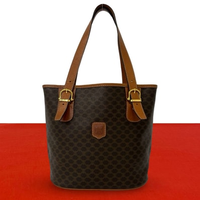 CELINE セリーヌ マカダム ブラゾン 柄 PVC レザー トートバッグ ブラウン
84615
