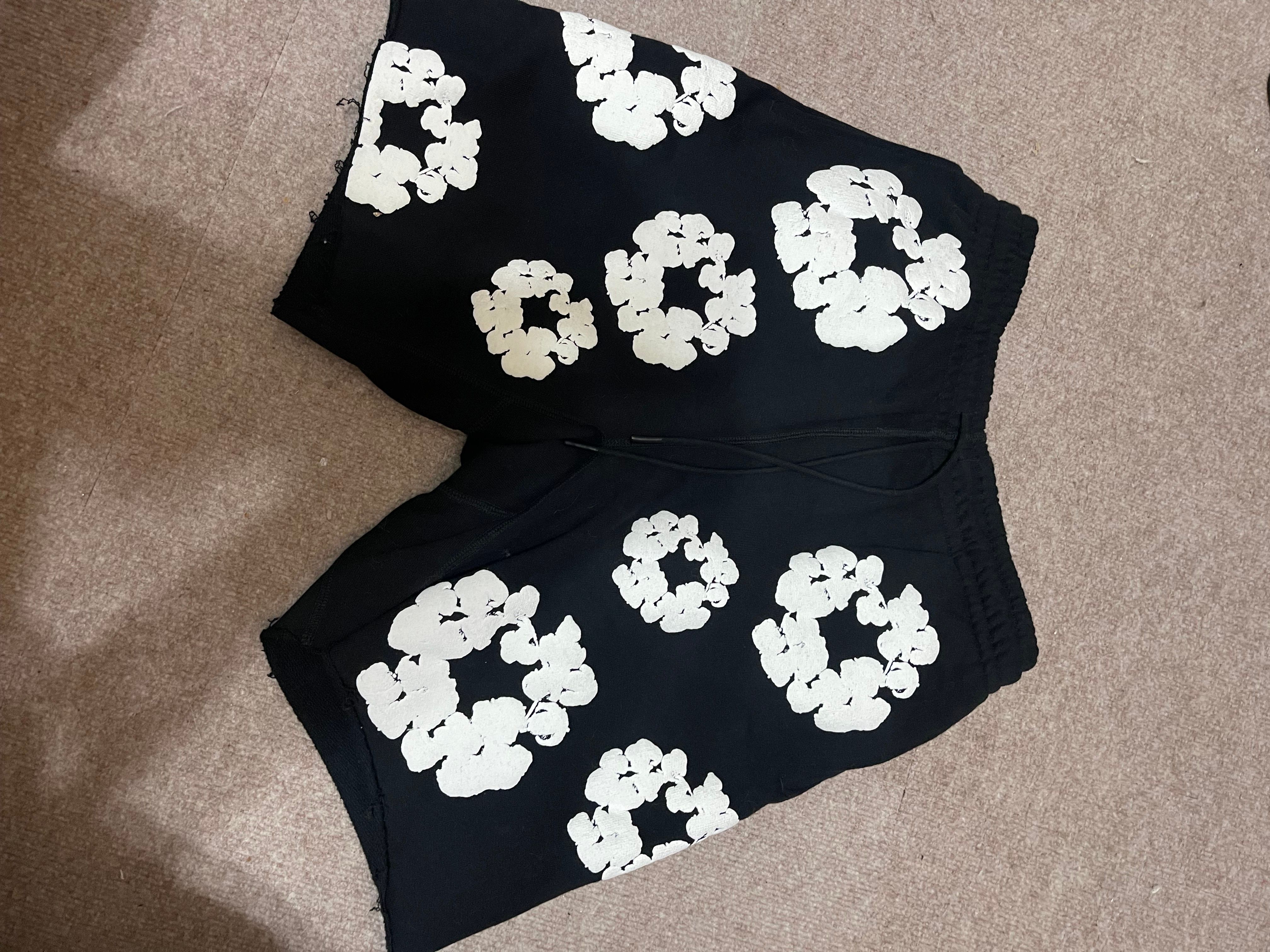 READYMADE x Denim Tears Cotton Wreath Sweat Shorts "Black/White"