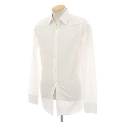 【中古】グッチ GUCCI コットン レギュラーカラー ブロード ドレスシャツ ホワイト【サイズ36】【メンズ】