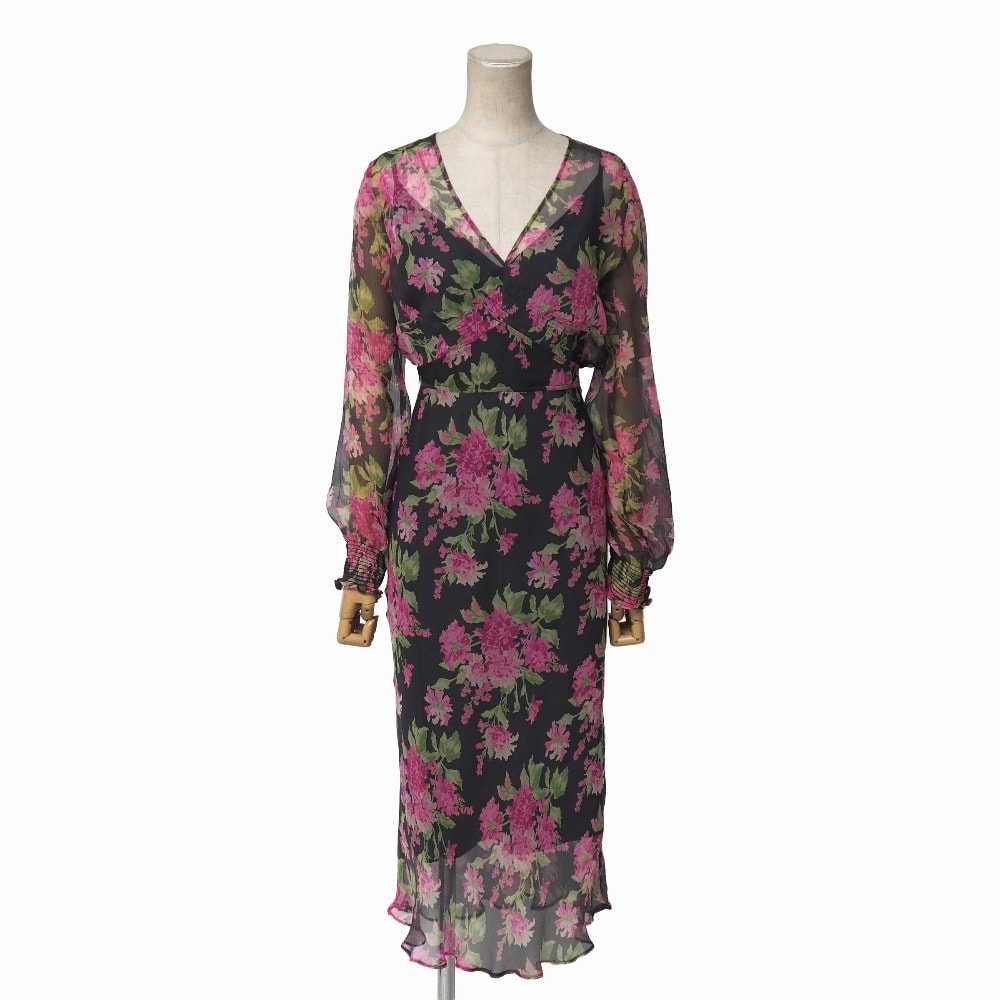 ■美品■MAX MARA マックスマーラ ワンピース サイズ40 白タグ シルクシフォン イタリア製 ブランド古着【中古】20260427/RA9091