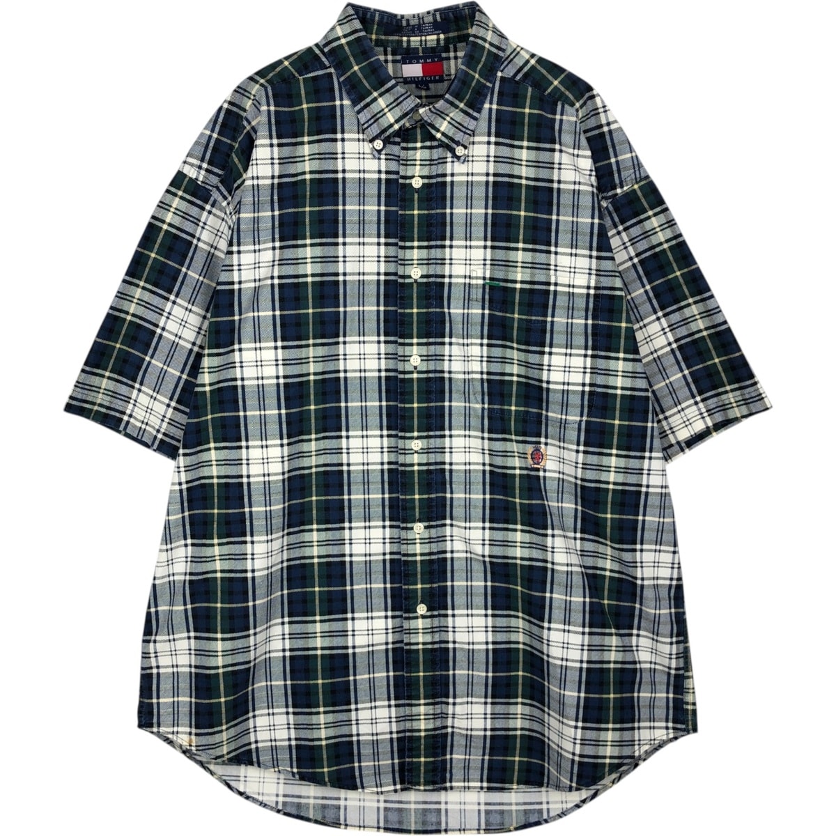 古着 90年代~ トミーヒルフィガー TOMMY HILFIGER 半袖 ボタンダウン チェックシャツ メンズL相当/eaa477689