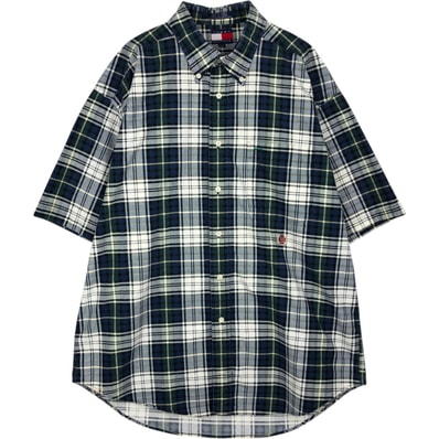 古着 90年代~ トミーヒルフィガー TOMMY HILFIGER 半袖 ボタンダウン チェックシャツ メンズL相当/eaa477689