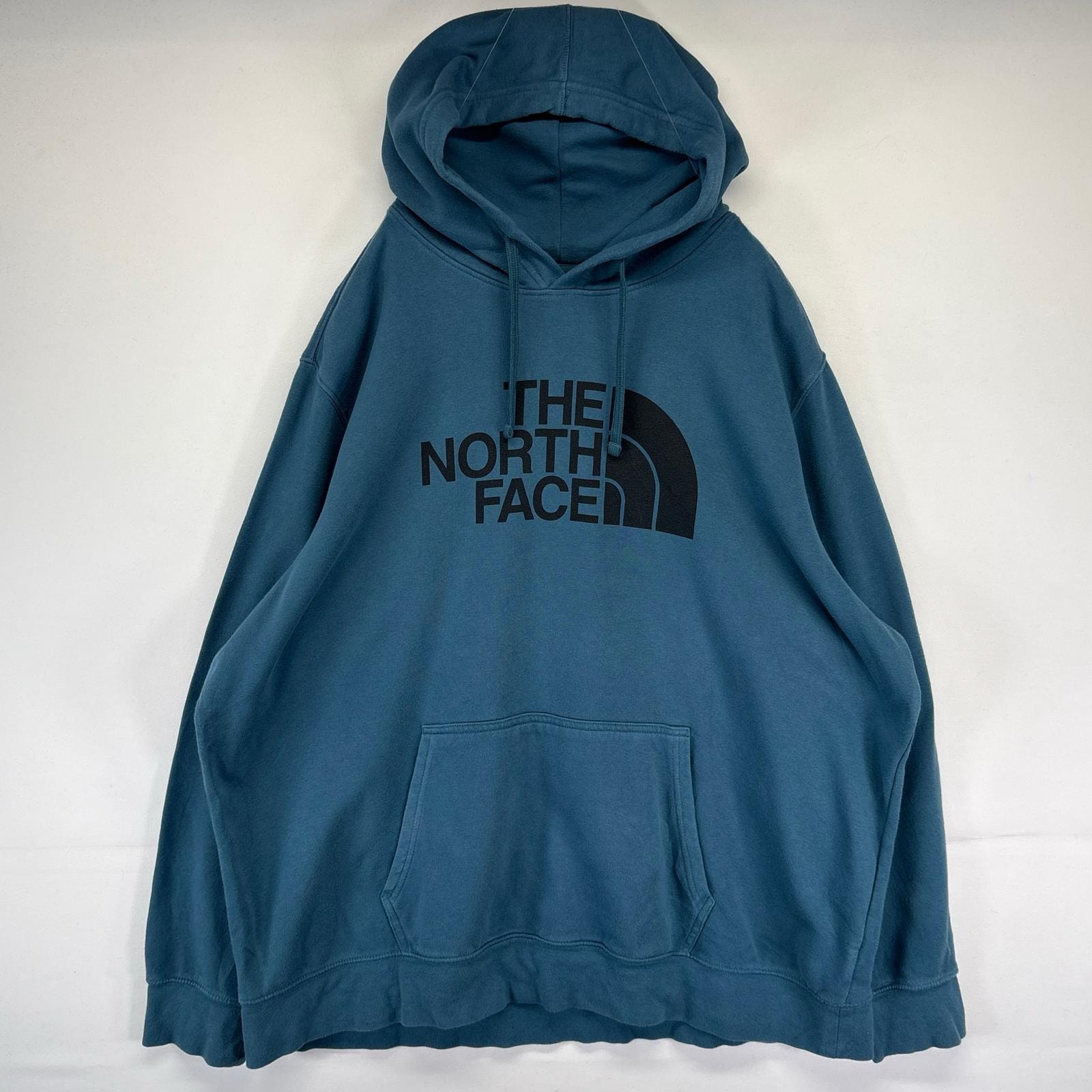 古着 ザ・ノースフェイス THE NORTH FACE パーカー スウェット 大きいサイズ プルオーバー プリントロゴ 3XL ブルー系 メンズ