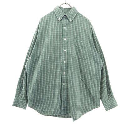 JOURNAL STANDARD ジャーナルスタンダード 日本製 チェック柄 長袖 コットンシャツ S グリーン
