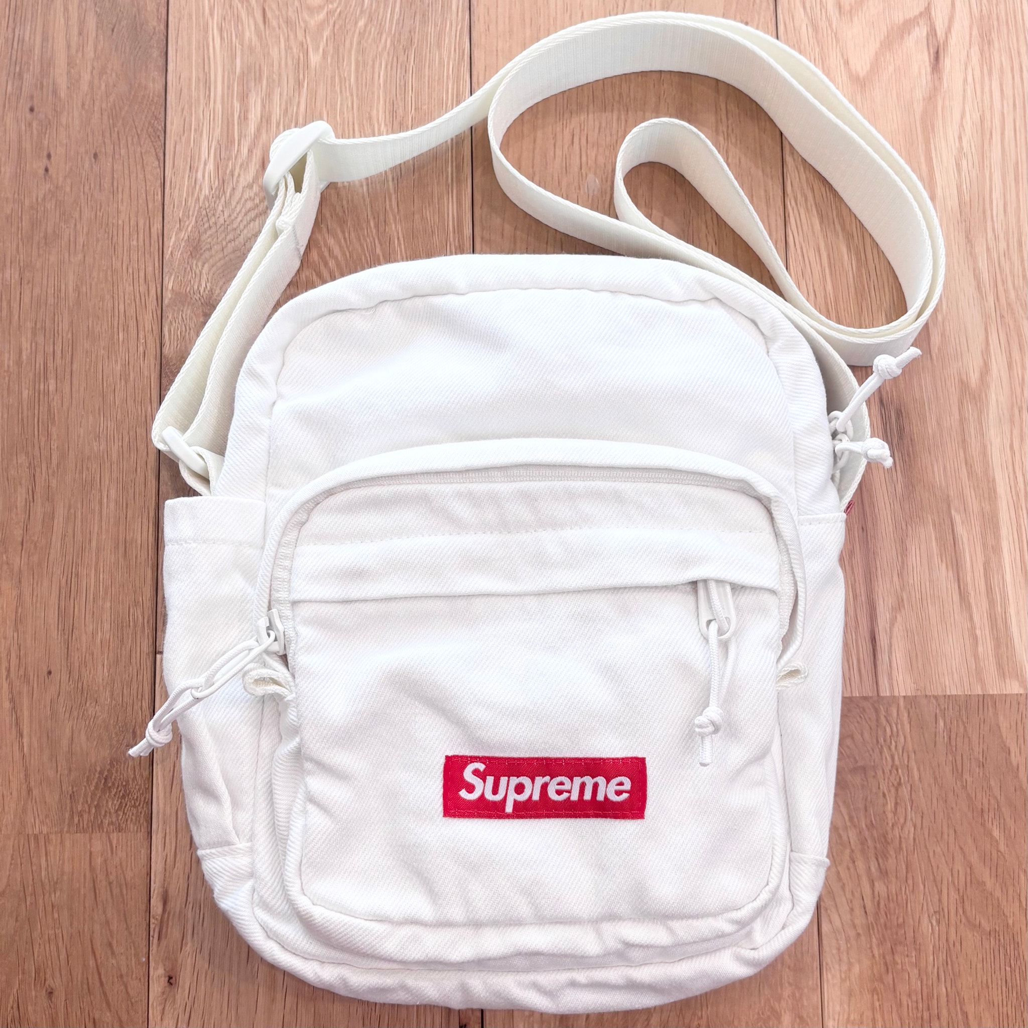 Supreme Denim Shoulder Bag "White"
