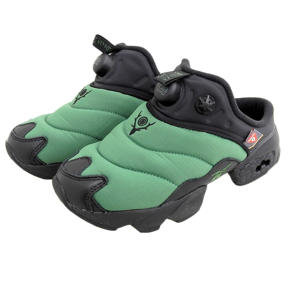 リーボック 新品同様 インスタポンプフューリー ミュール レディース グリーン×ブラック 23.5cm 5(US)