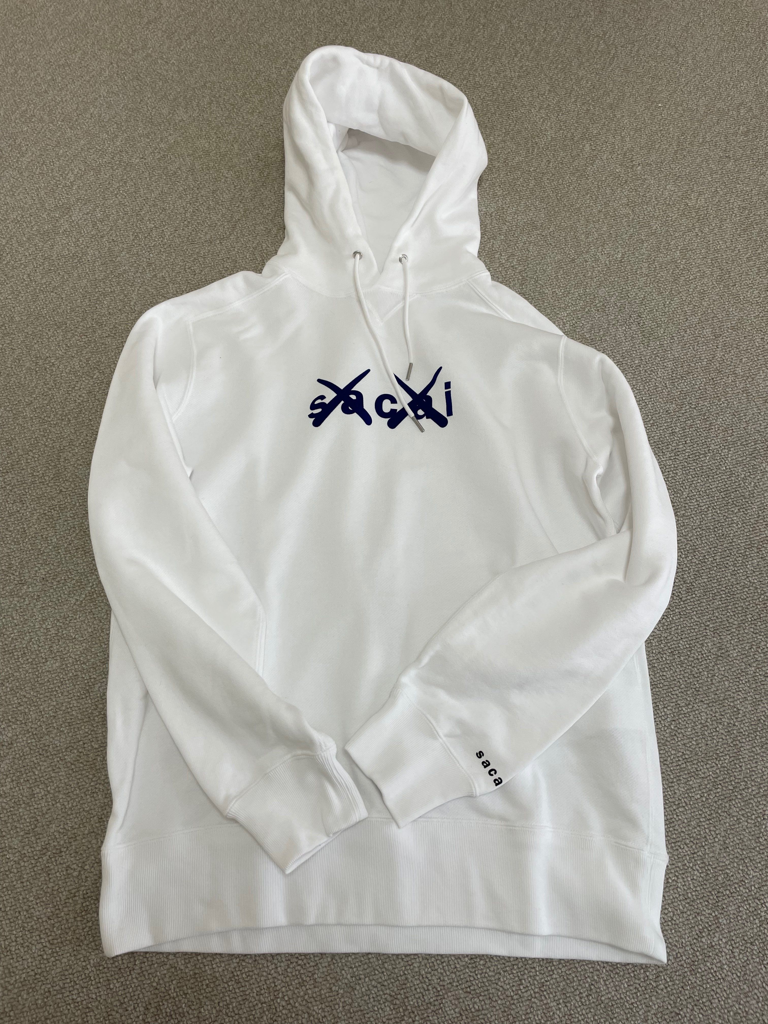 sacai KAWS Flock Print Hoodie "White"