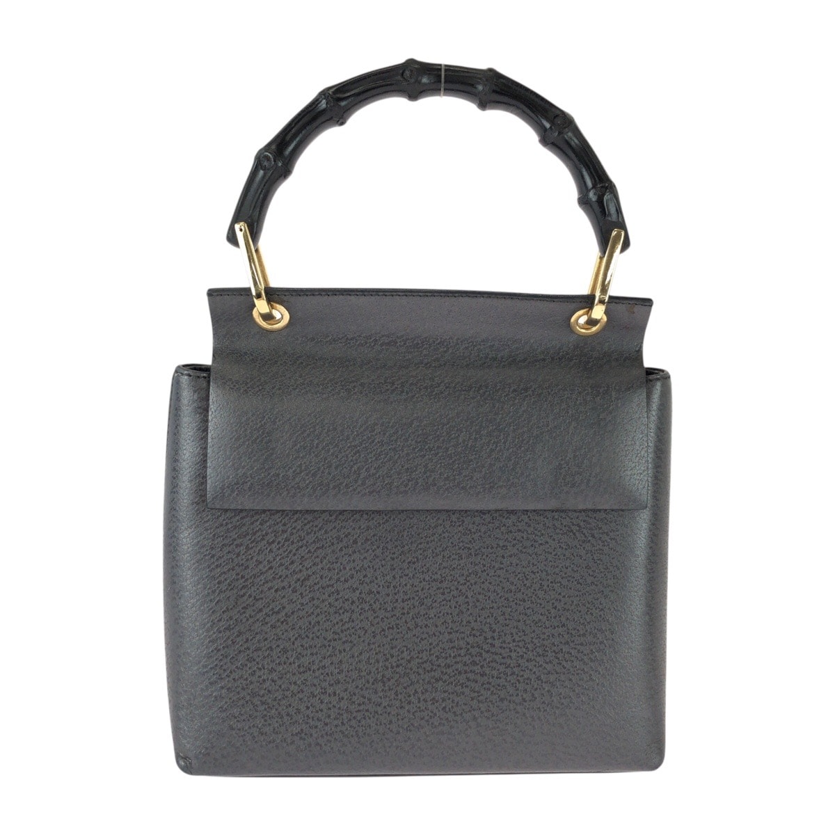 美品 GUCCI グッチ バンブー グレー ブラック ゴールド金具 レザー ハンドバッグ 604210 【中古】