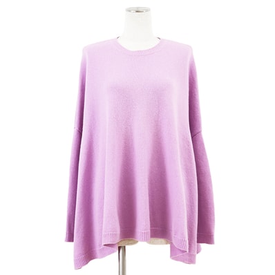 【SALE】Valentino ヴァレンチノ ニット サイズ S レディース セーター オーバーサイズ クルーネック ドロップショルダー トップス ライトパープル 紫 イタリア製