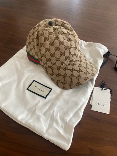 GUCCI Original GG Canvas Baseball Hat With Web "Beige/Ebony"
