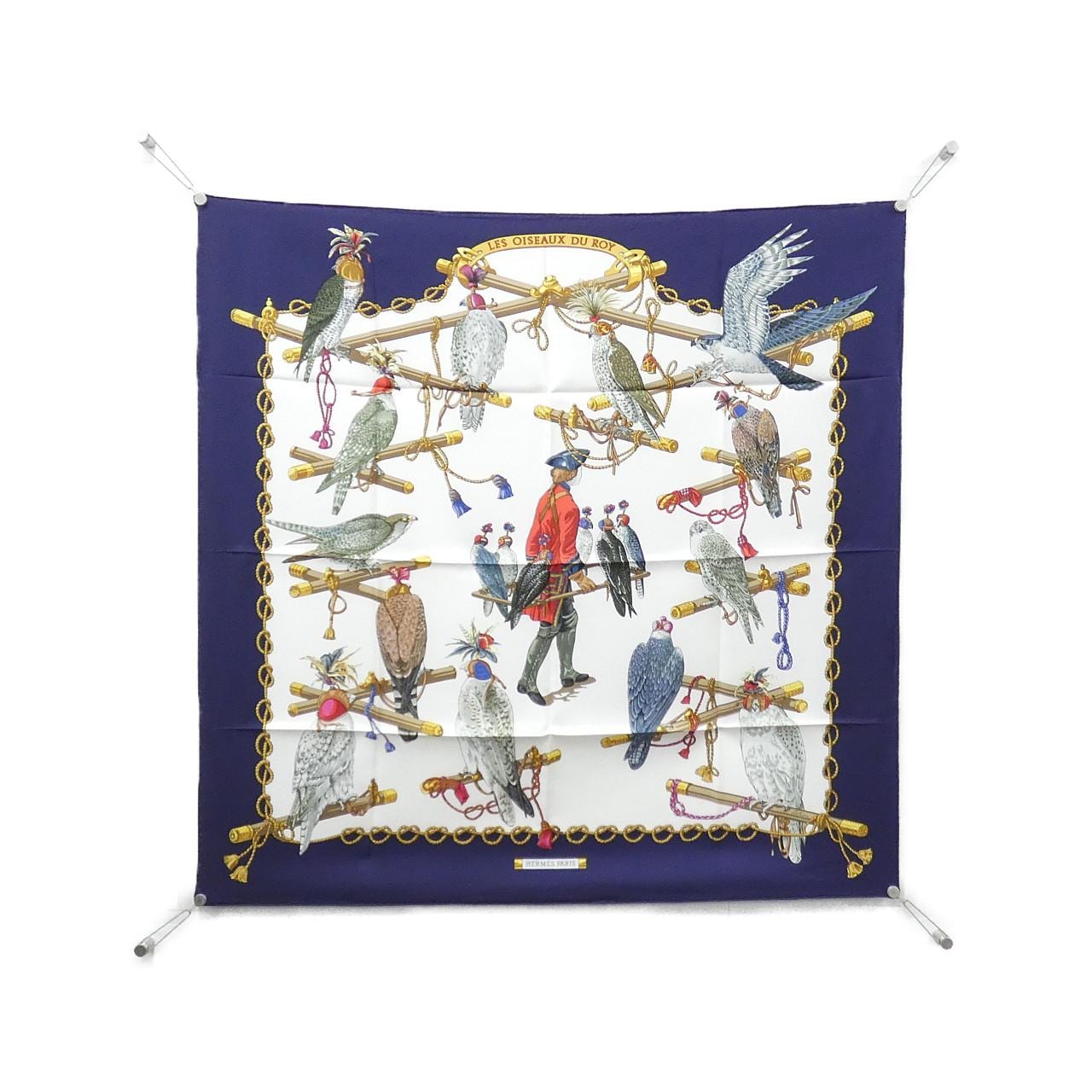 エルメス LES OISEAUX DU ROY カレ スカーフ