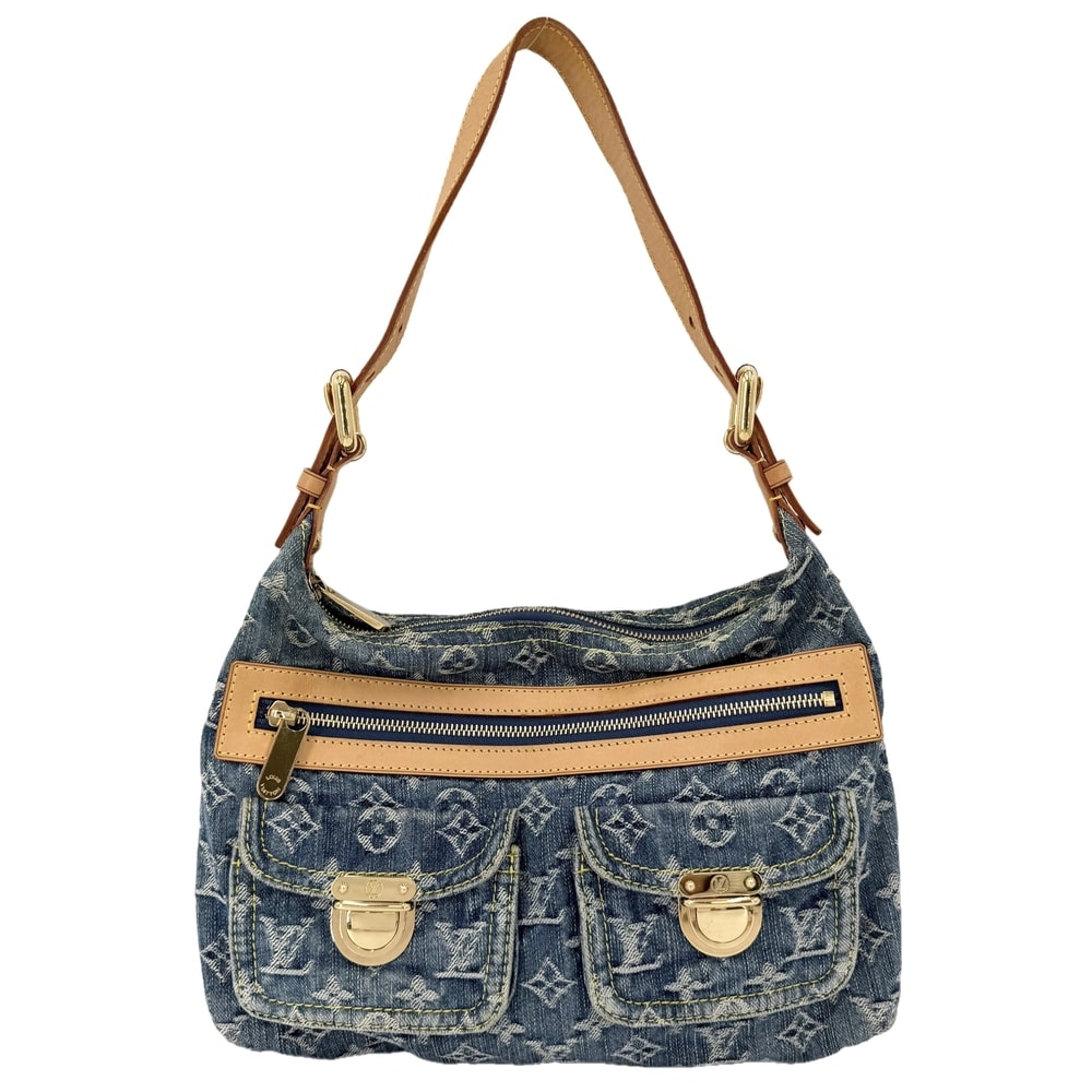 LOUIS VUITTON ルイヴィトン ショルダーバッグ バギーPM ハンドバッグ 肩掛け M95049 モノグラムデニム    ブルー 青 ゴールド金具 レディース【中古品】