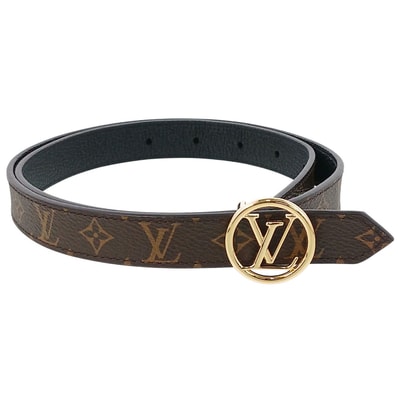 LOUIS VUITTON ルイ・ヴィトン LVサークル 20MM リバーシブル ベルト MO567W モノグラム PVCコーティングキャンバス ブラック ブラウン レディース【中古】