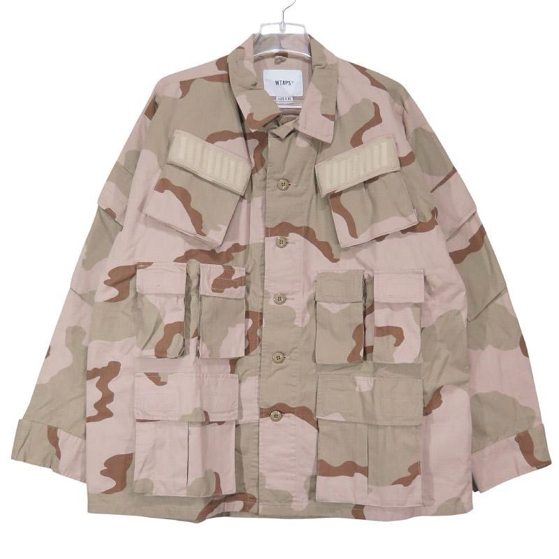 新品 WTAPS ダブルタップス 19AW MODULAR LS 02/SHIRT.COTTON.RIPSTOP.CAMO 192BRDT-SHM04 モジュラー ロングスリーブ シャツ コットン リップストップ カモ 3Cデザート サイズ02(M)