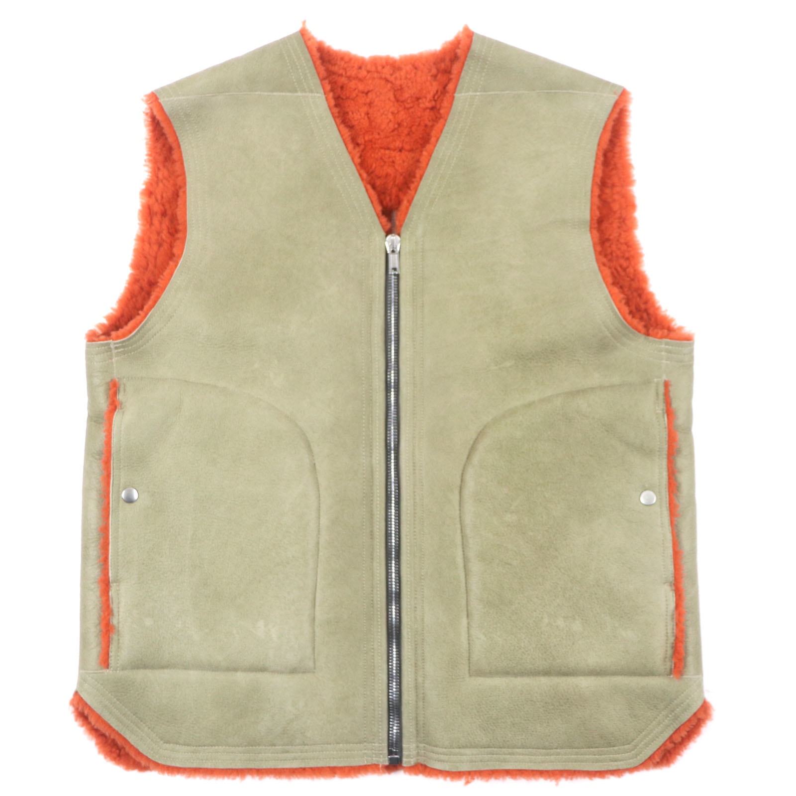 美品 リックオウエンス
 ベスト カーキ オレンジ メンズ 50 RU02B2740