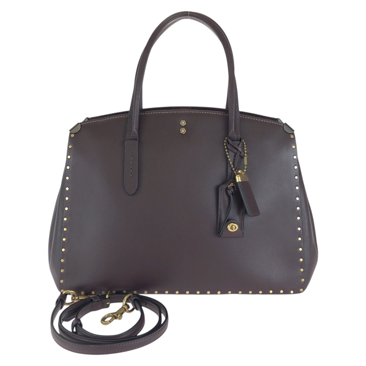美品 COACH コーチ COACH 1941 クーパー キャリーオール 2way ワインレッド ボルドー ゴールド金具 レザー ハンドバッグ ショルダーバッグ 1-0296131 【中古】