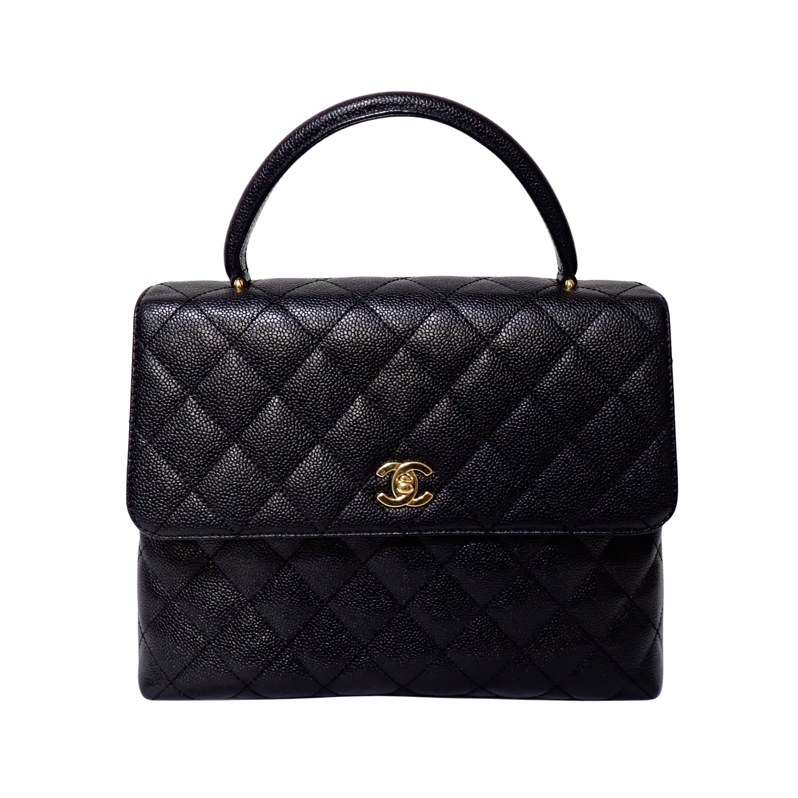 CHANEL シャネル  マトラッセ トップハンドル キャビアスキン  A12397  ブラック  レディース ハンドバッグ