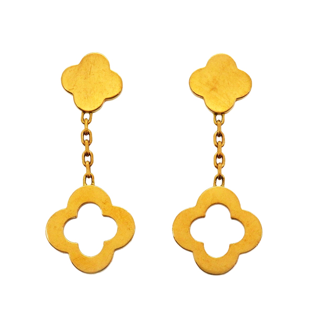 【6jkb0517】ヴァンクリーフ&アーペル ピアス ビザンチン アルハンブラ フラワーモチーフ K18YG イエローゴールド【中古】レディース