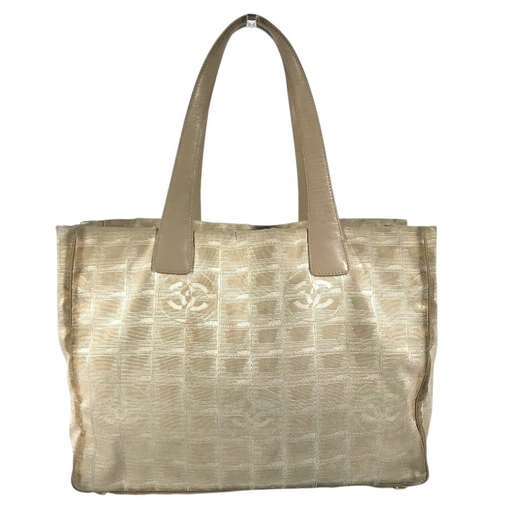 シャネル CHANEL ニュートラベルライン MM ニュートラベルラインMM A15991 CC ココマーク ロゴ ショルダーバック カバン 肩掛け トートバッグ ナイロン ベージュ