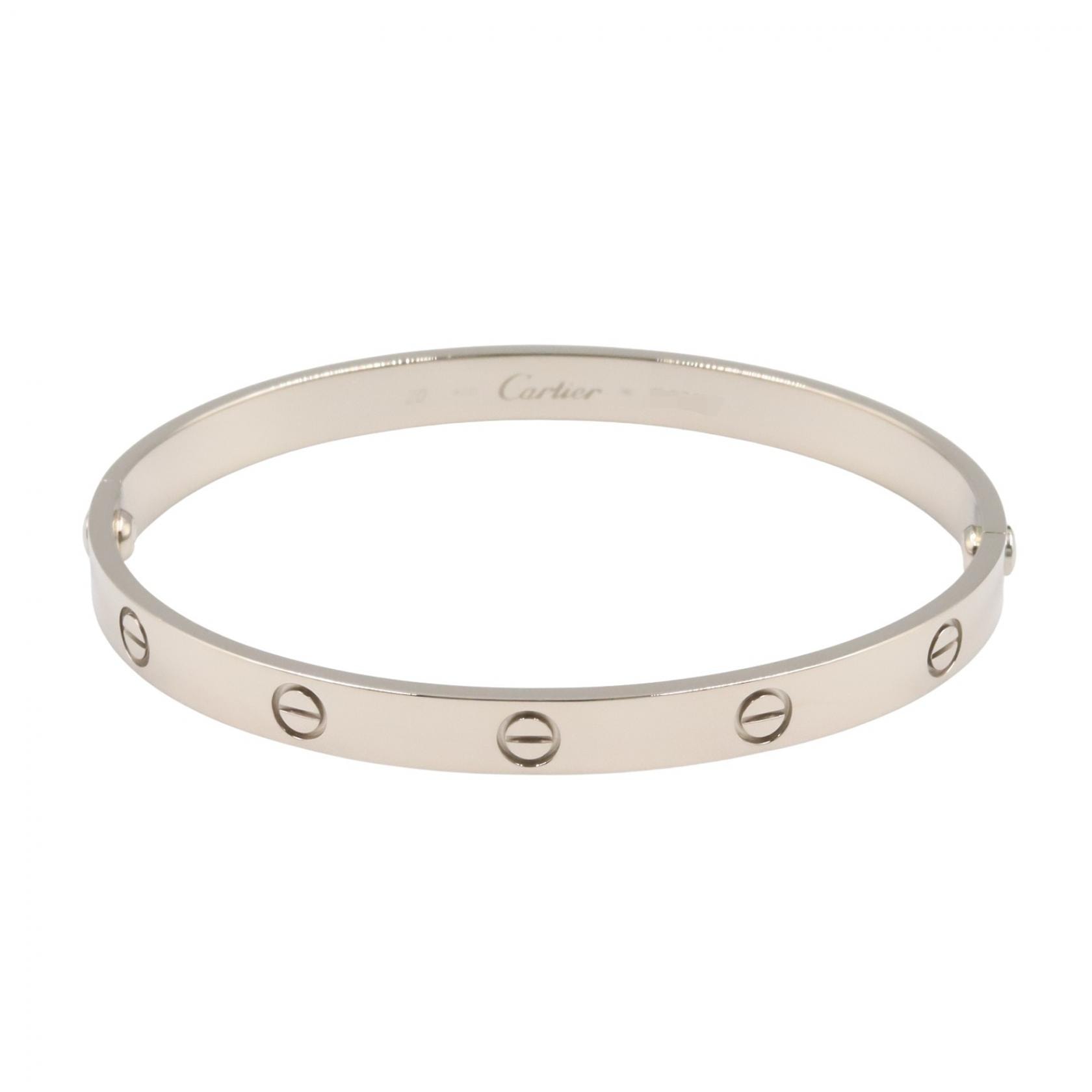 カルティエ CARTIER ラブブレス ブレスレット アクセサリー K18WG(ホワイトゴールド) メンズ レディース シルバー系 【中古】