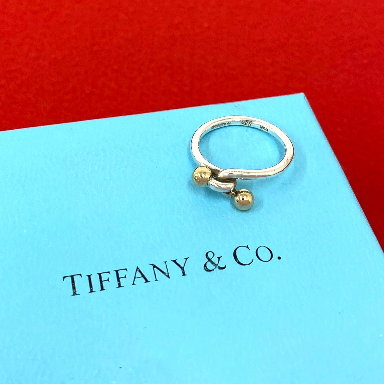 TIFFANY&Co. ティファニー フック&アイ リング シルバー925 K18イエローゴールド リング・指輪 12号 シルバー
 86013