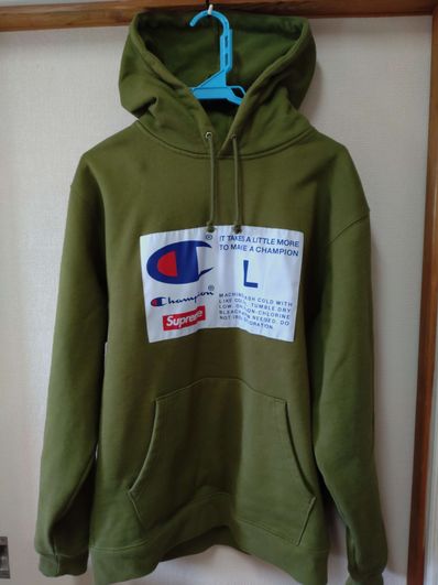 Supreme / Champion® Label Hooded Sweatshirt "Olive"