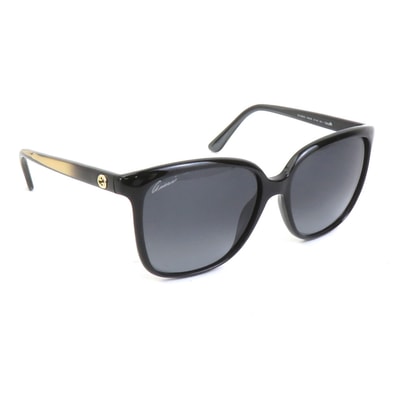 グッチ GUCCI サングラス プラスチック ブラック/ゴールド ユニセックス【中古】 h32653a