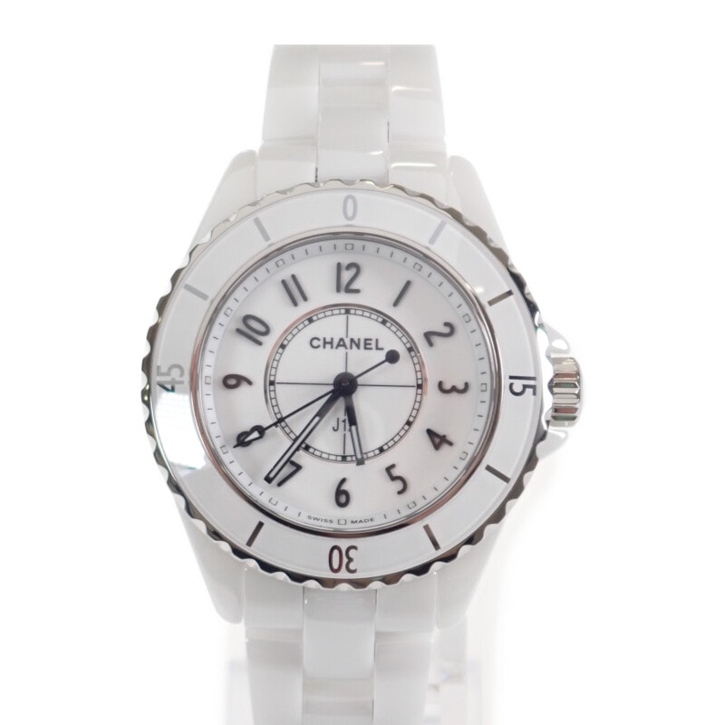 【並行輸入品】シャネル CHANEL J12 H5698 腕時計 ステンレススチール セラミック クオーツ ホワイト文字盤 レディース【中古】【Aランク】