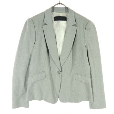 美品 ZARA BASIC ザラベーシック 長袖 テーラードジャケット L ライトグレー